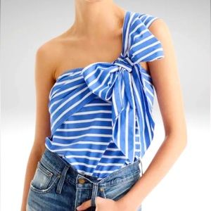 J CREW One-Shoulder Bow Top